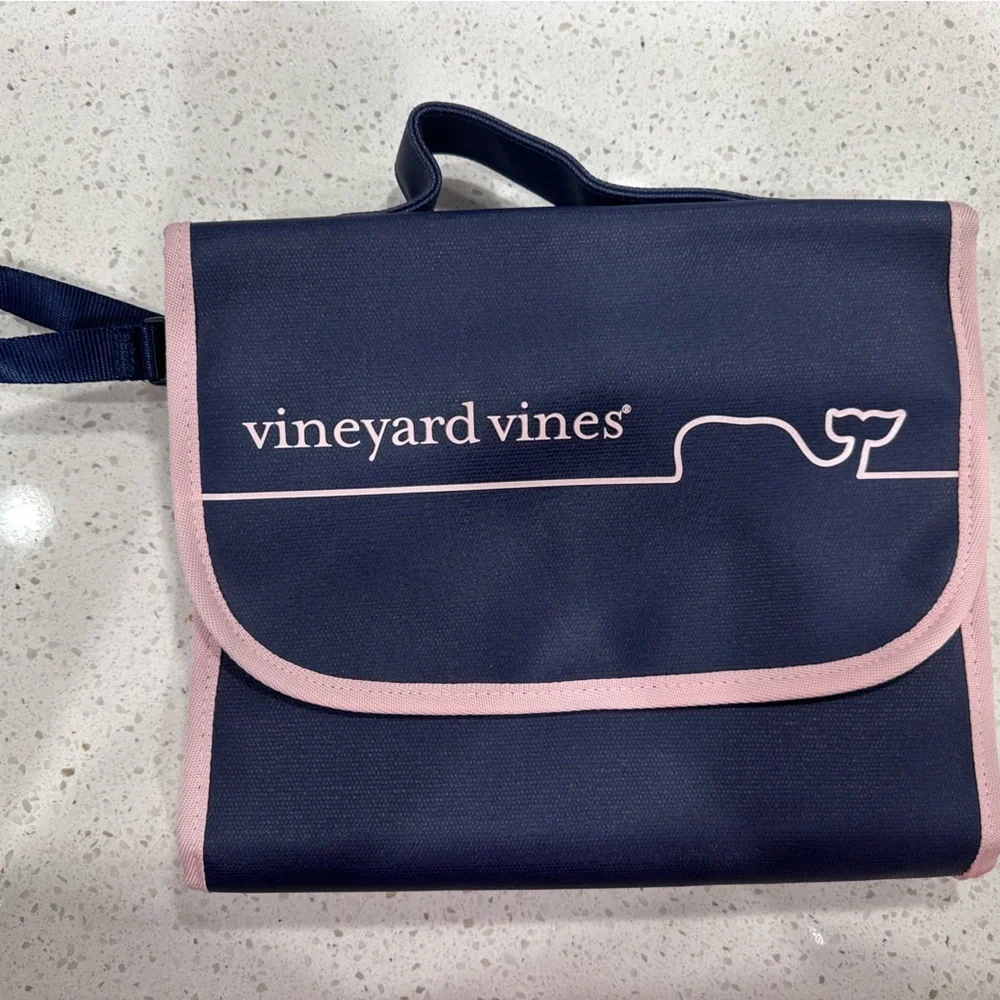 Vineyard Vines Navy and Pink Kids Accessory Bag
